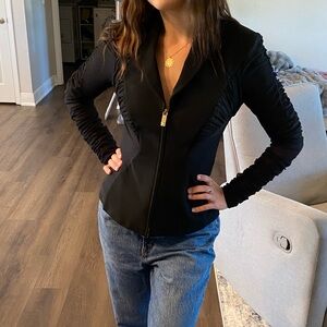 Authentic Versace Black Blazer Jacket with lace detail